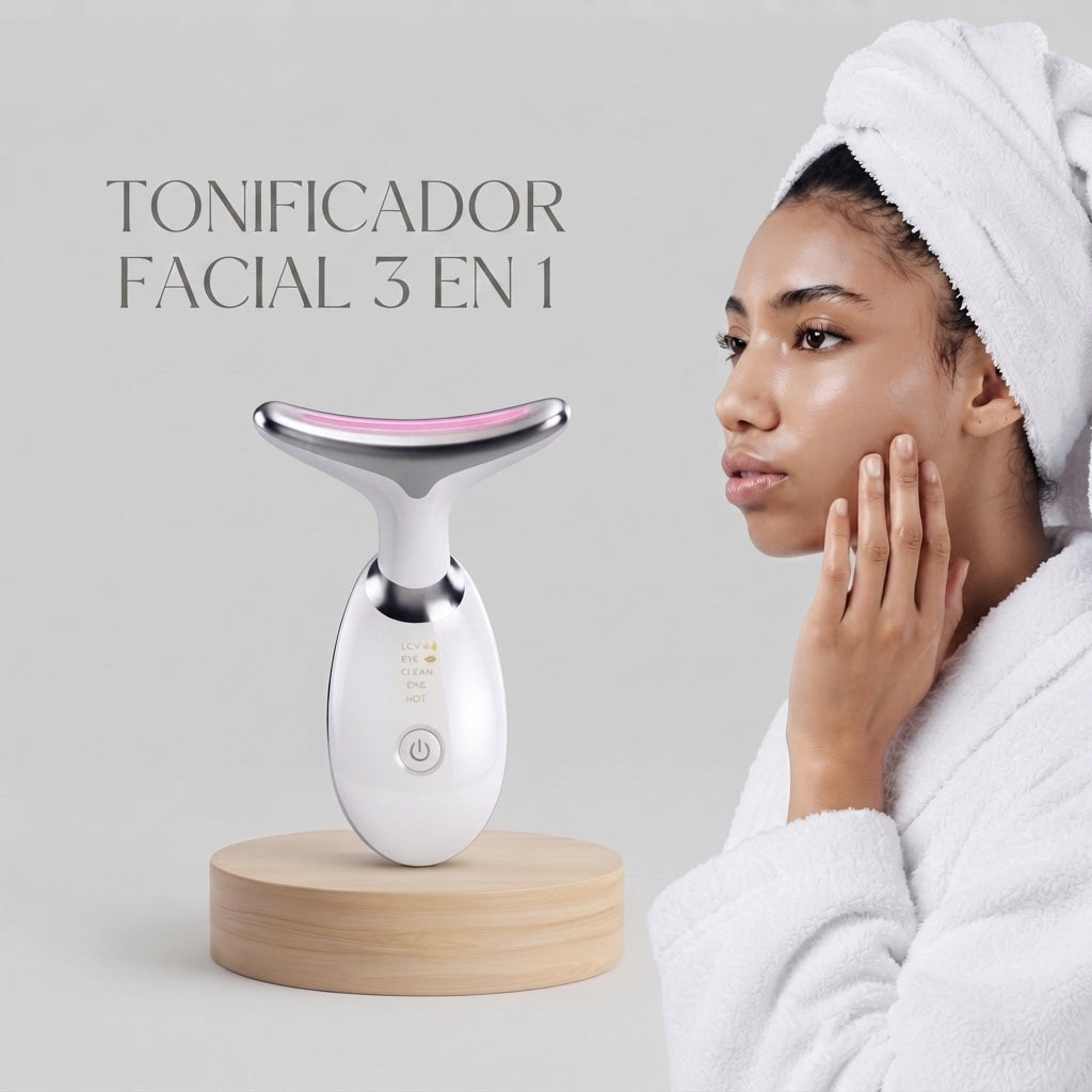 TONIFICADOR FACIAL 3 EN 1 - Tu aliado para una piel con apariencia más firme y definida.